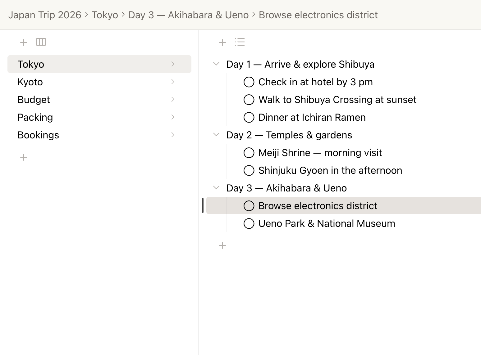 Structure that grows with your thinking
